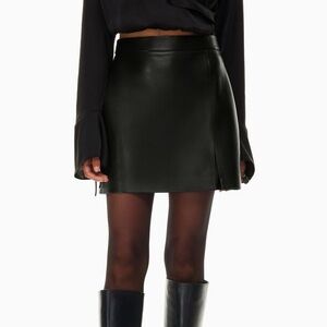 Artizia high waisted vegan leather mini skirt. Black. Size 0. Great condition